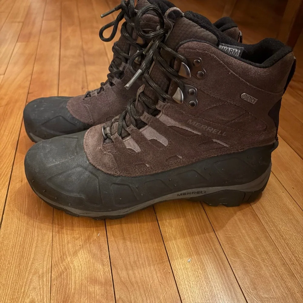 Merrell Men's Moab Waterproof Insulated Winter Boots‎ Espresso Size 9 Warm